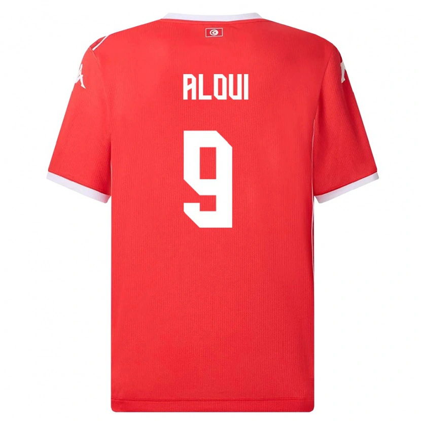 Danxen Hombre Camiseta Túnez Islem Aloui #9 Rojo Blanco 1ª Equipación 26-28 La Camisa