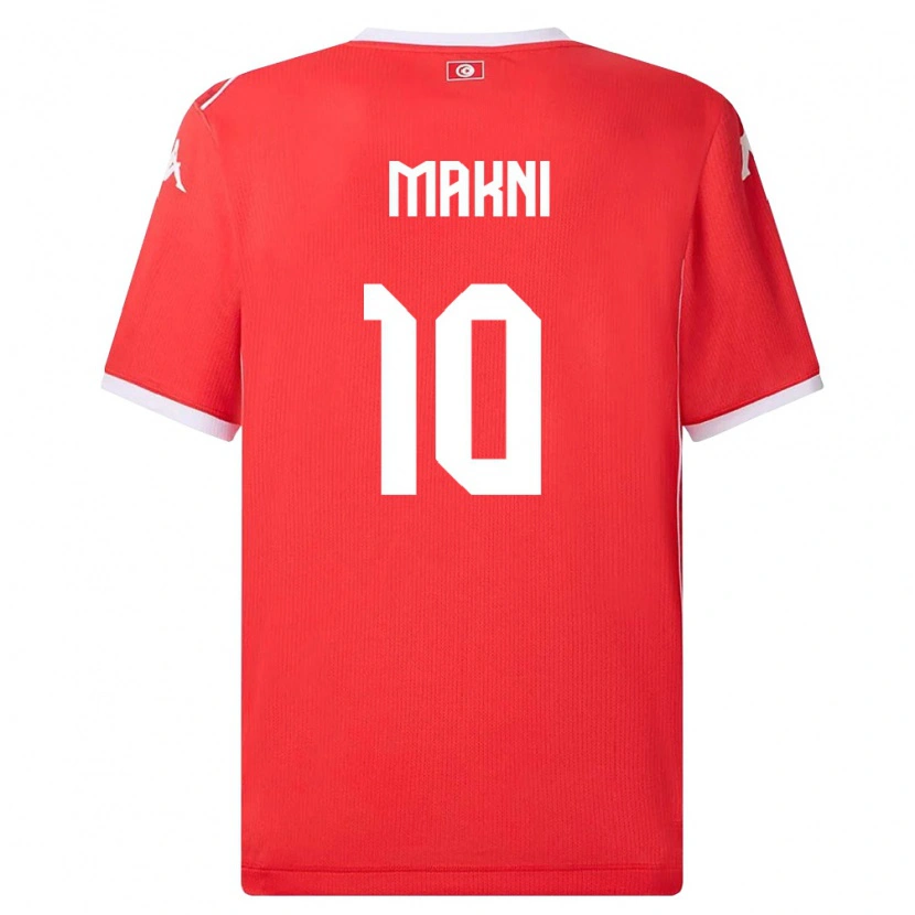 Danxen Hombre Camiseta Túnez Nabil Makni #10 Rojo Blanco 1ª Equipación 26-28 La Camisa