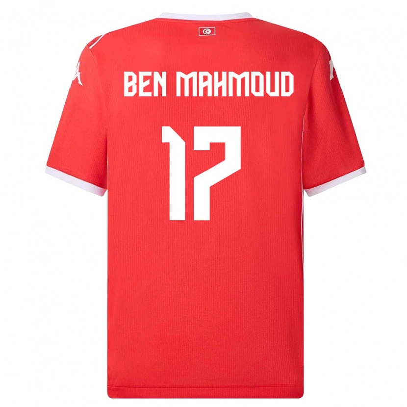 Danxen Hombre Camiseta Túnez Yessine Ben Mahmoud #17 Rojo Blanco 1ª Equipación 26-28 La Camisa