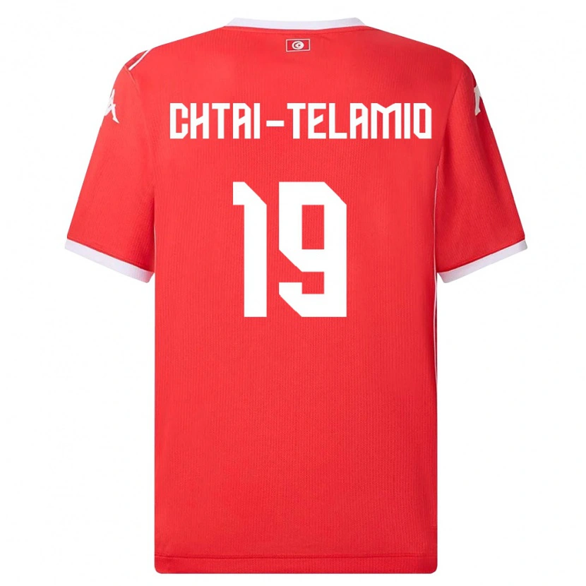 Danxen Hombre Camiseta Túnez Zayon Chtaï-Telamio #19 Rojo Blanco 1ª Equipación 26-28 La Camisa
