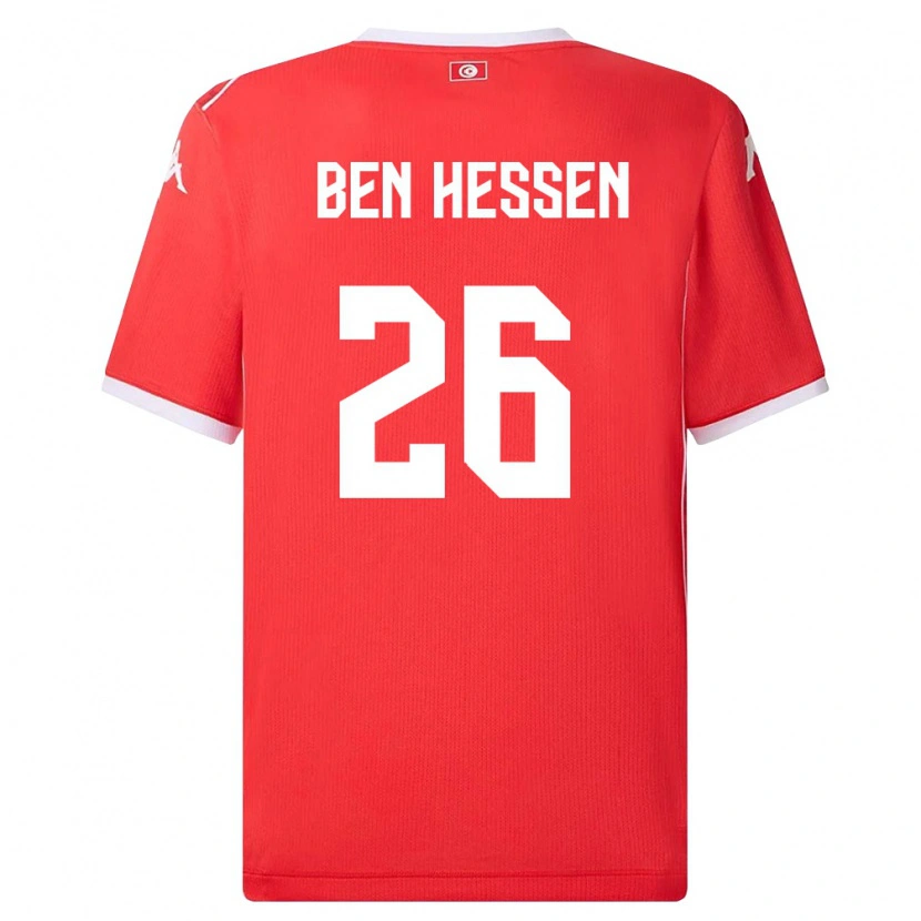Danxen Hombre Camiseta Túnez Sabri Ben Hessen #26 Rojo Blanco 1ª Equipación 26-28 La Camisa