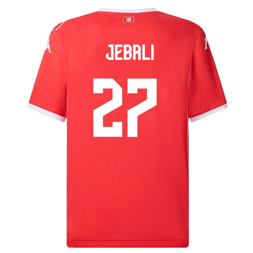 Danxen Hombre Camiseta Túnez Issam Jebali #27 Rojo Blanco 1ª Equipación 26-28 La Camisa
