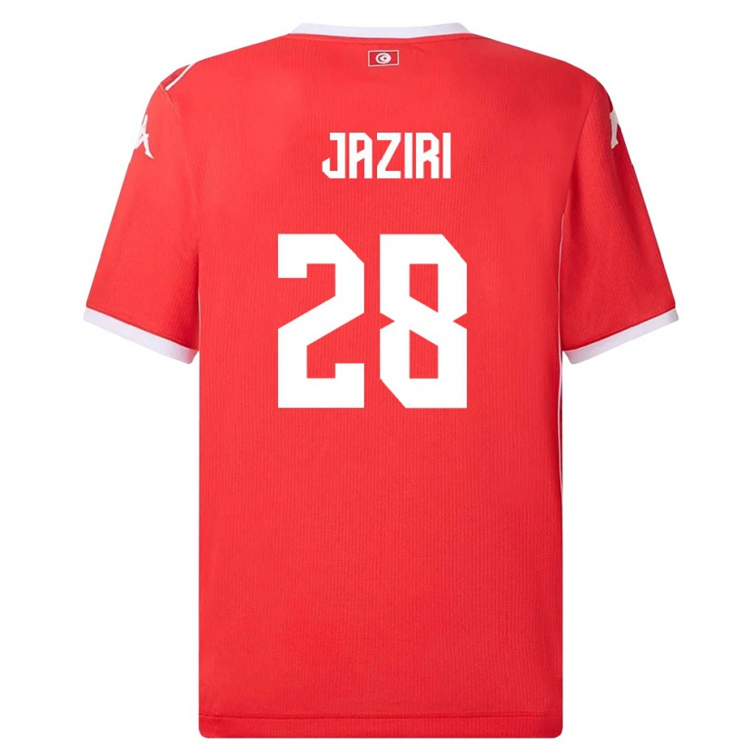 Danxen Hombre Camiseta Túnez Seifeddine Jaziri #28 Rojo Blanco 1ª Equipación 26-28 La Camisa