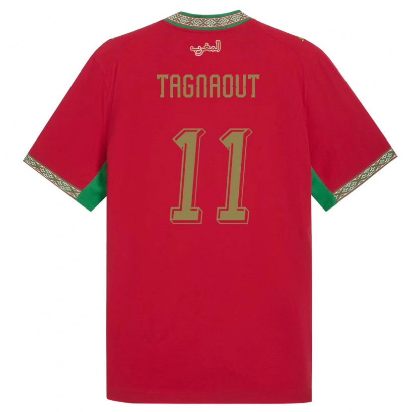 Danxen Hombre Camiseta Marruecos Fatima Tagnaout #11 Rojo Verde Blanco 1ª Equipación 26-28 La Camisa