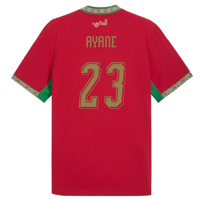 Danxen Hombre Camiseta Marruecos Rosella Ayane #23 Rojo Verde Blanco 1ª Equipación 26-28 La Camisa