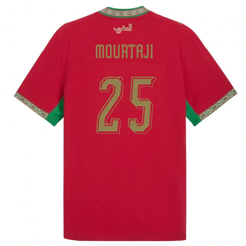 Danxen Hombre Camiseta Marruecos Chaymaa Mourtaji #25 Rojo Verde Blanco 1ª Equipación 26-28 La Camisa