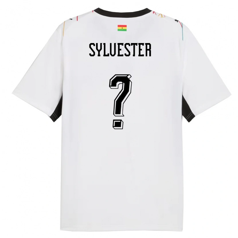 Danxen Hombre Camiseta Ghana Simba Sylvester #0 Blanco Negro Amarillo 1ª Equipación 26-28 La Camisa