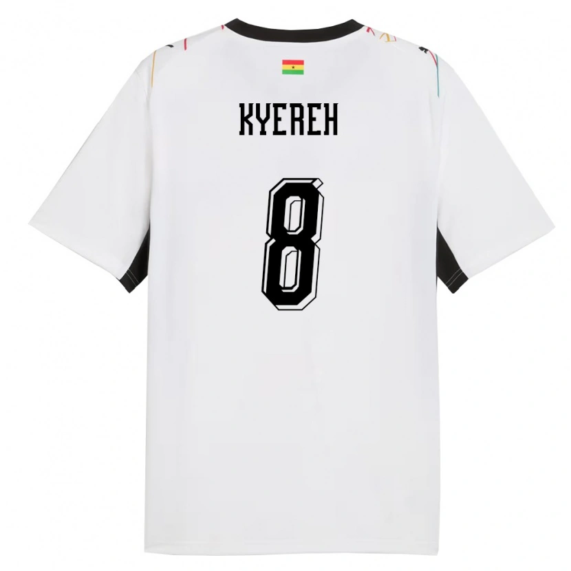 Danxen Hombre Camiseta Ghana Daniel-Kofi Kyereh #8 Blanco Negro Amarillo 1ª Equipación 26-28 La Camisa