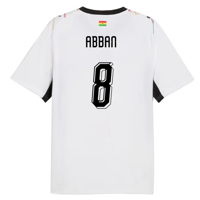 Danxen Hombre Camiseta Ghana Ebenezer Abban #8 Blanco Negro Amarillo 1ª Equipación 26-28 La Camisa
