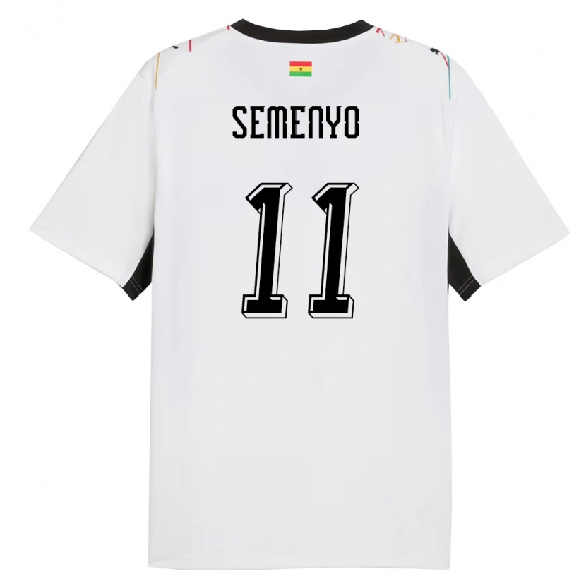 Danxen Hombre Camiseta Ghana Antoine Semenyo #11 Blanco Negro Amarillo 1ª Equipación 26-28 La Camisa