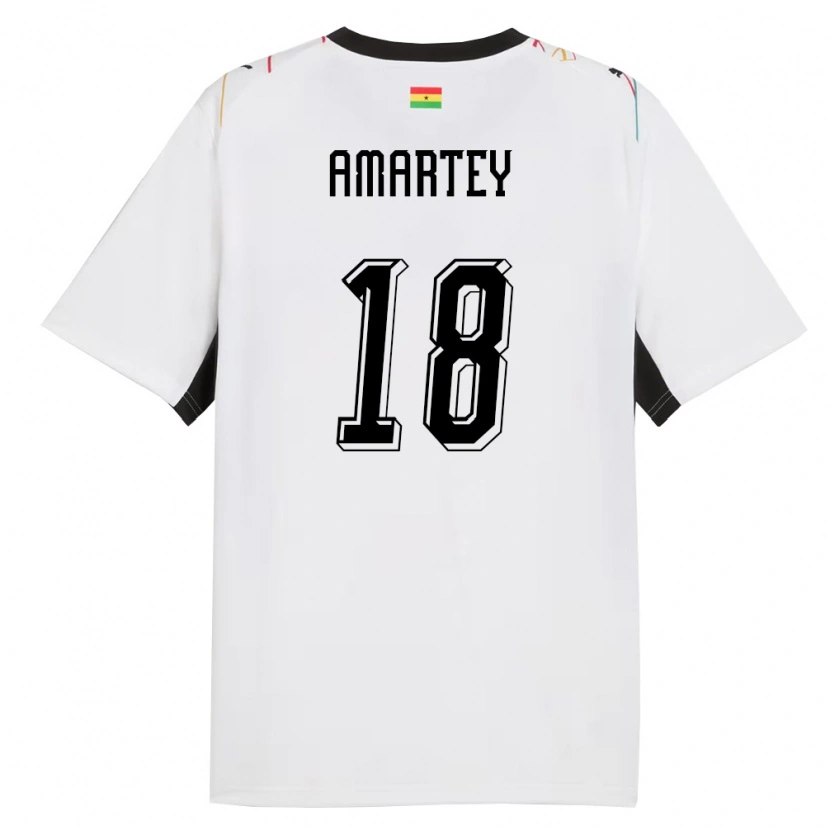 Danxen Hombre Camiseta Ghana Daniel Amartey #18 Blanco Negro Amarillo 1ª Equipación 26-28 La Camisa