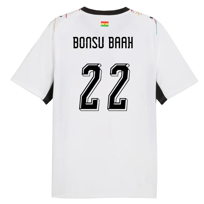 Danxen Hombre Camiseta Ghana Christopher Bonsu Baah #22 Blanco Negro Amarillo 1ª Equipación 26-28 La Camisa