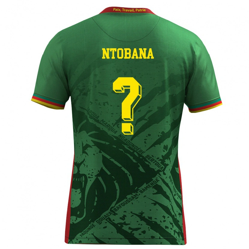 Danxen Hombre Camiseta Camerún Eyata Ntobana #0 Verde Amarillo Rojo 1ª Equipación 26-28 La Camisa