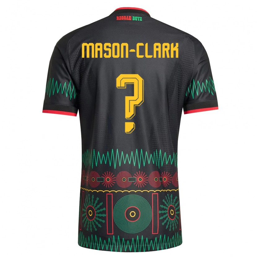 Danxen Hombre Camiseta Jamaica Ephron Mason-Clark #0 Negro Rojo Amarillo 2ª Equipación 26-28 La Camisa