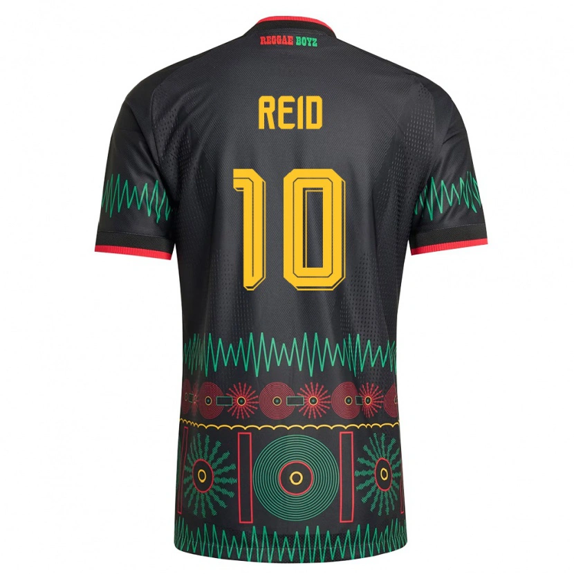 Danxen Hombre Camiseta Jamaica Bobby De Cordova-Reid #10 Negro Rojo Amarillo 2ª Equipación 26-28 La Camisa