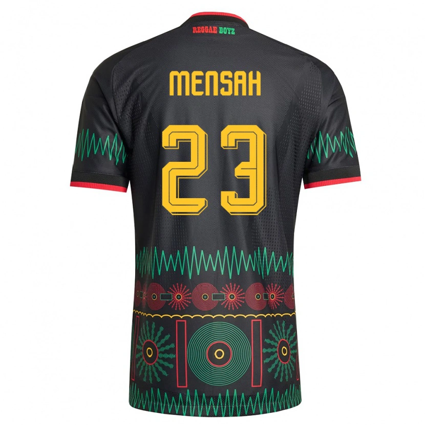 Danxen Hombre Camiseta Jamaica Serena Mensah #23 Negro Rojo Amarillo 2ª Equipación 26-28 La Camisa