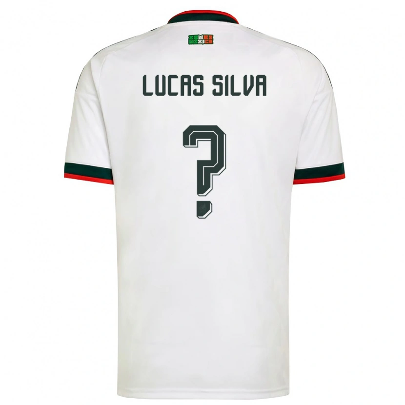 Danxen Hombre Camiseta México Lucas Silva #0 Blanco Borgoña Verde 2ª Equipación 26-28 La Camisa
