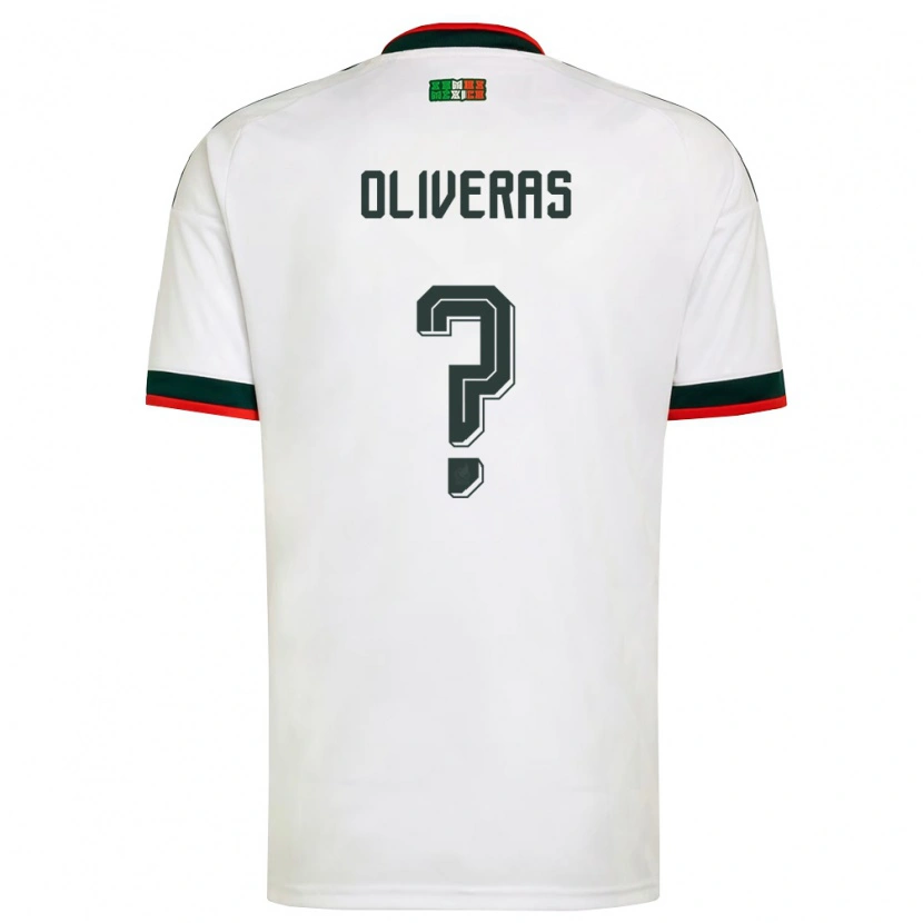 Danxen Hombre Camiseta México Róbert Oliveras #0 Blanco Borgoña Verde 2ª Equipación 26-28 La Camisa
