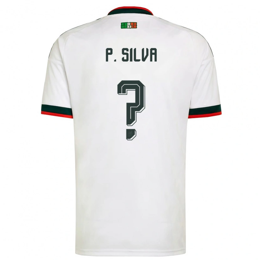 Danxen Hombre Camiseta México Patricio Silva #0 Blanco Borgoña Verde 2ª Equipación 26-28 La Camisa