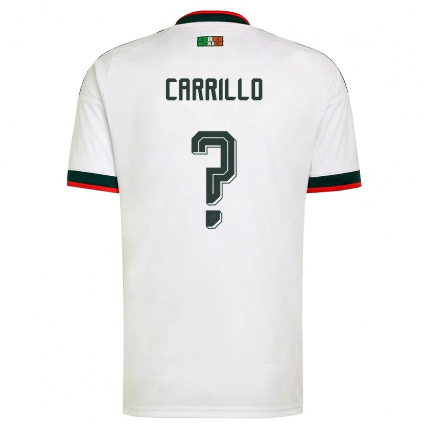 Danxen Hombre Camiseta México Stéphano Carrillo #0 Blanco Borgoña Verde 2ª Equipación 26-28 La Camisa