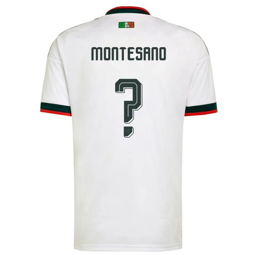 Danxen Hombre Camiseta México Jesús Montesano #0 Blanco Borgoña Verde 2ª Equipación 26-28 La Camisa