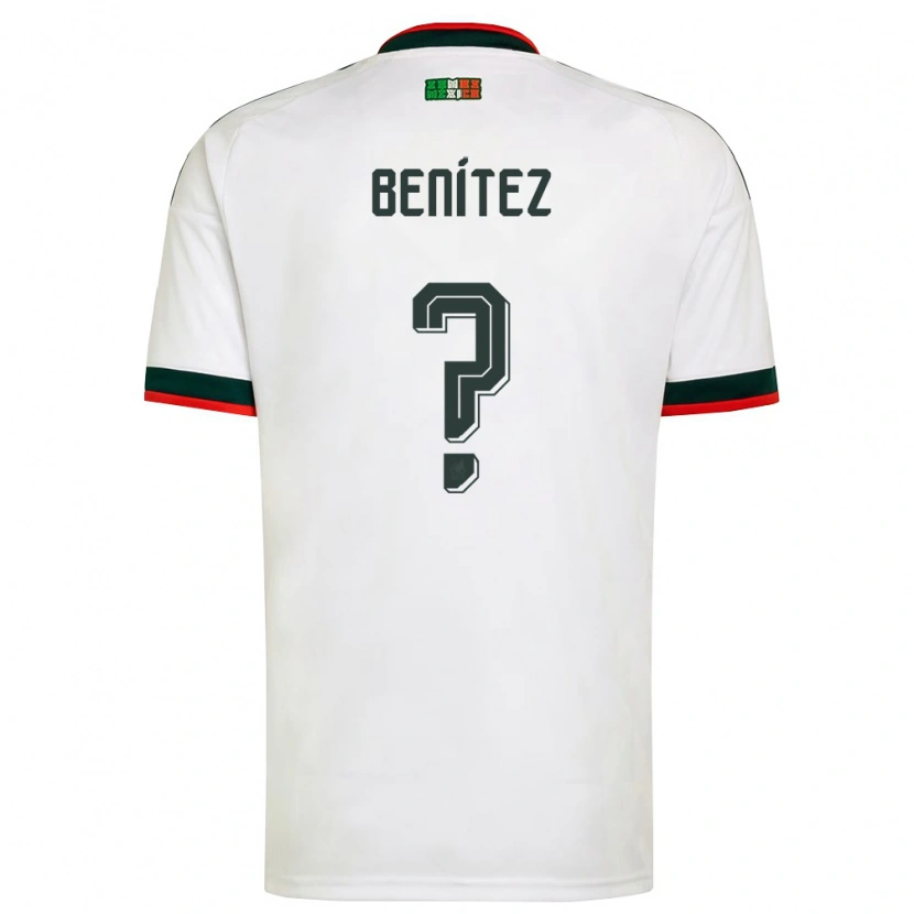 Danxen Hombre Camiseta México Gianluca Benítez #0 Blanco Borgoña Verde 2ª Equipación 26-28 La Camisa