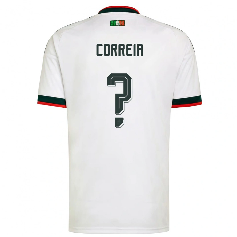 Danxen Hombre Camiseta México Matteo Correia #0 Blanco Borgoña Verde 2ª Equipación 26-28 La Camisa
