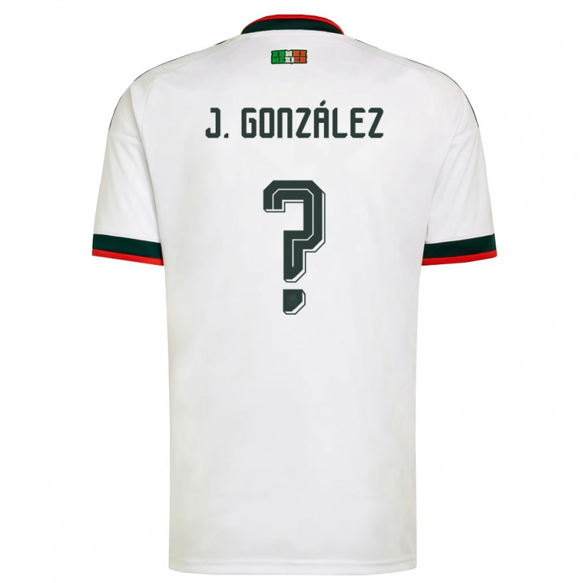 Danxen Hombre Camiseta México Julio González #0 Blanco Borgoña Verde 2ª Equipación 26-28 La Camisa
