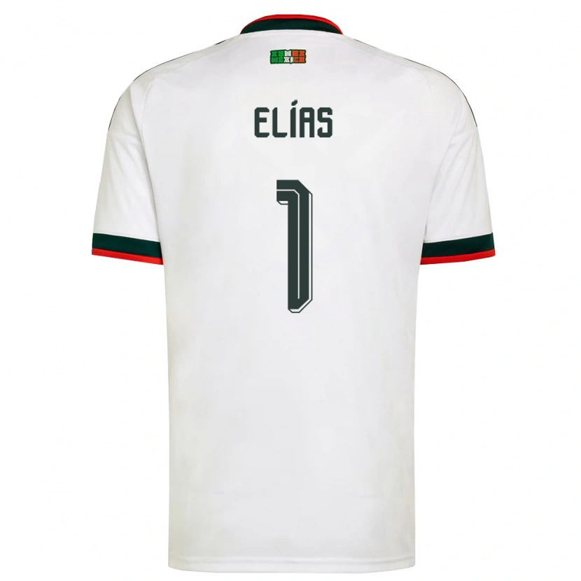 Danxen Hombre Camiseta México Bruno Elías #1 Blanco Borgoña Verde 2ª Equipación 26-28 La Camisa
