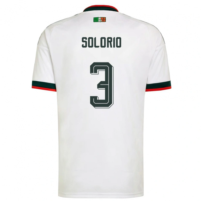 Danxen Hombre Camiseta México Gael Solorio #3 Blanco Borgoña Verde 2ª Equipación 26-28 La Camisa