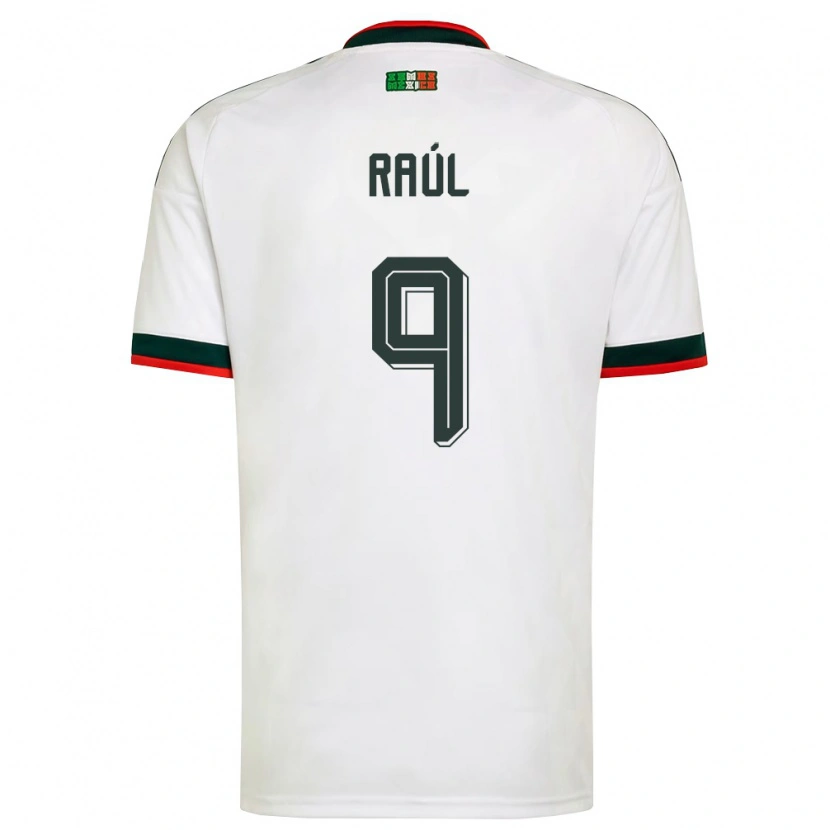 Danxen Hombre Camiseta México Raúl Jiménez #9 Blanco Borgoña Verde 2ª Equipación 26-28 La Camisa