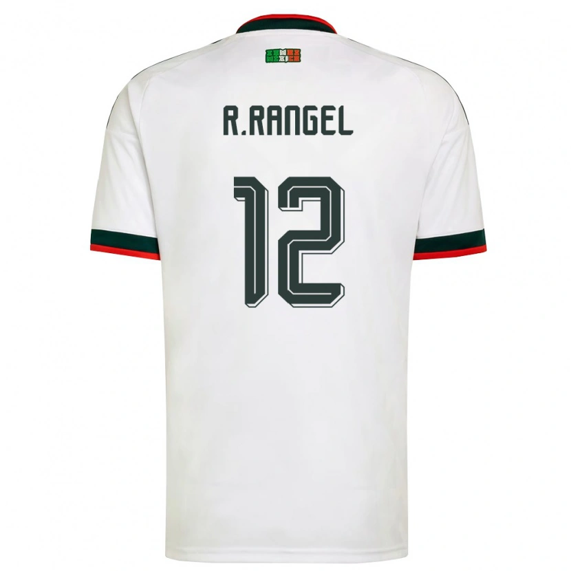 Danxen Hombre Camiseta México Raúl Rangel #12 Blanco Borgoña Verde 2ª Equipación 26-28 La Camisa