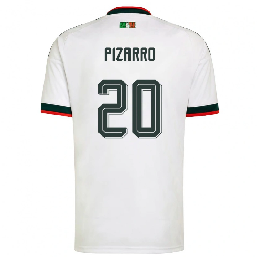 Danxen Hombre Camiseta México Rodolfo Pizarro #20 Blanco Borgoña Verde 2ª Equipación 26-28 La Camisa