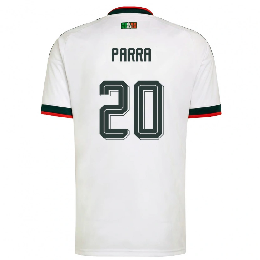 Danxen Hombre Camiseta México Rodrigo Parra #20 Blanco Borgoña Verde 2ª Equipación 26-28 La Camisa