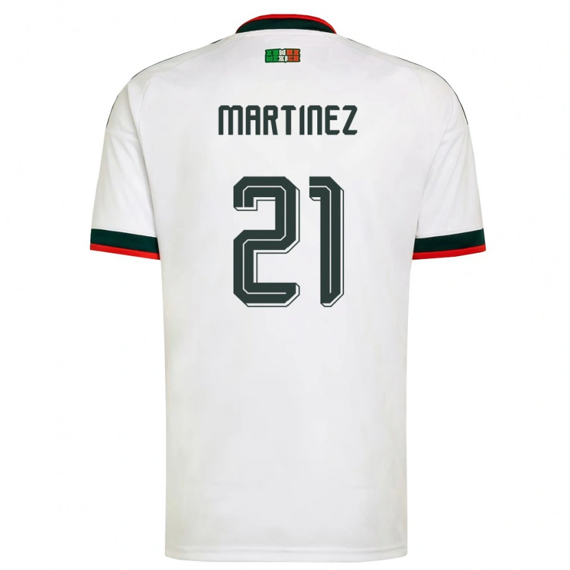 Danxen Hombre Camiseta México Saeed Martinez #21 Blanco Borgoña Verde 2ª Equipación 26-28 La Camisa