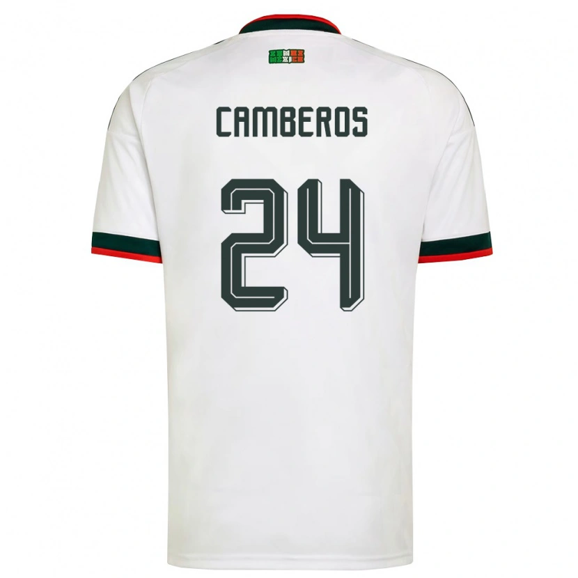 Danxen Hombre Camiseta México Scarlett Camberos #24 Blanco Borgoña Verde 2ª Equipación 26-28 La Camisa