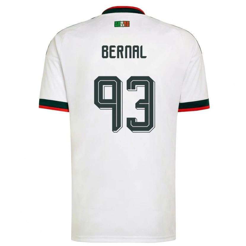 Danxen Hombre Camiseta México Rebeca Bernal #93 Blanco Borgoña Verde 2ª Equipación 26-28 La Camisa