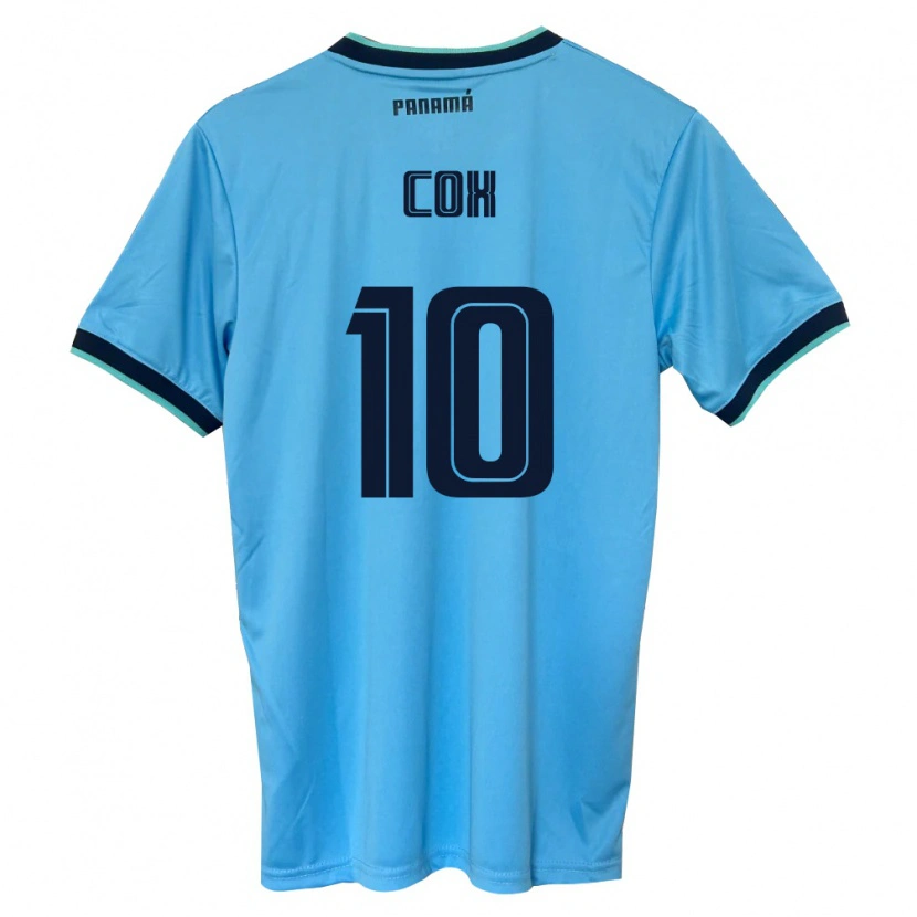 Danxen Hombre Camiseta Panamá Marta Cox #10 Azul Cielo Negro 2ª Equipación 26-28 La Camisa