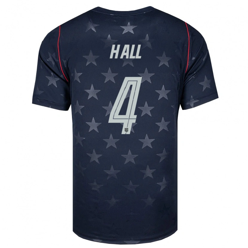 Danxen Hombre Camiseta Estados Unidos Tyler Hall #4 Negro Blanco Rojo 2ª Equipación 26-28 La Camisa