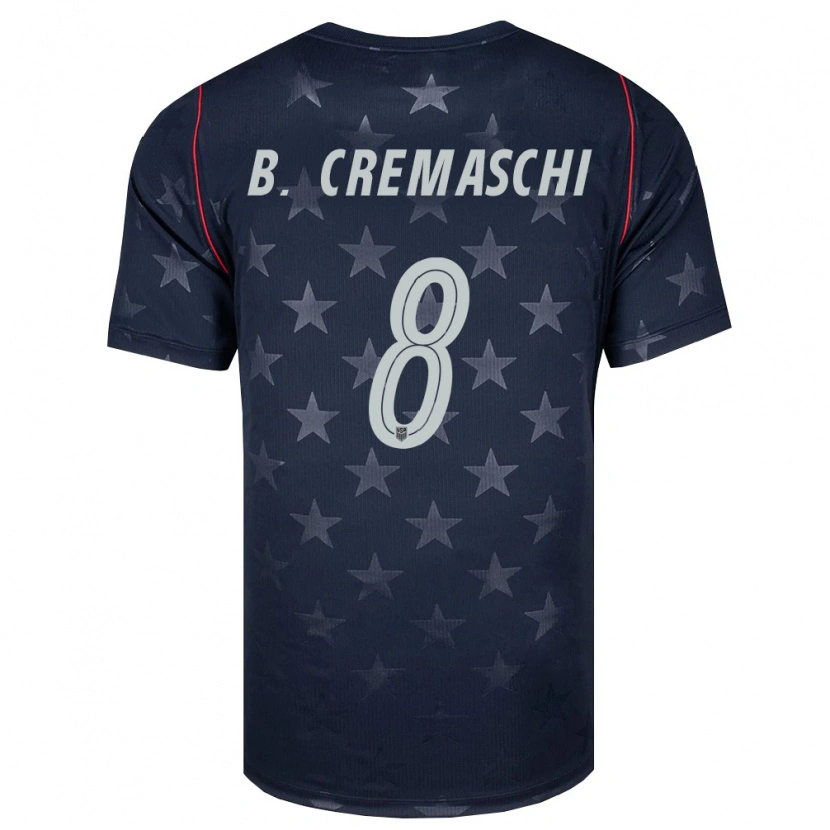 Danxen Hombre Camiseta Estados Unidos Benjamin Cremaschi #8 Negro Blanco Rojo 2ª Equipación 26-28 La Camisa