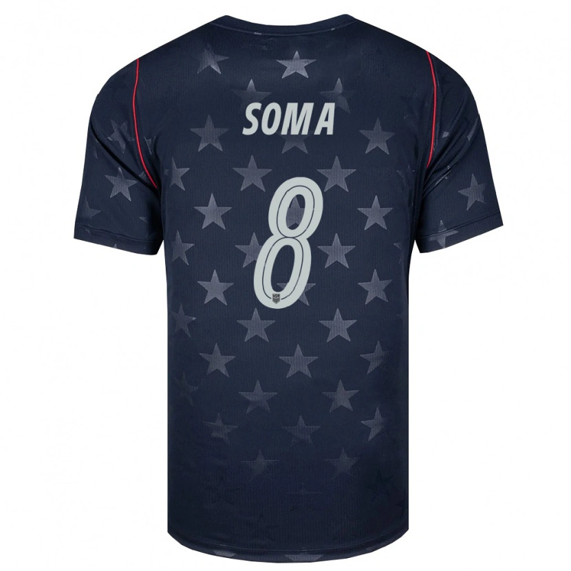 Danxen Hombre Camiseta Estados Unidos Pedro Soma #8 Negro Blanco Rojo 2ª Equipación 26-28 La Camisa