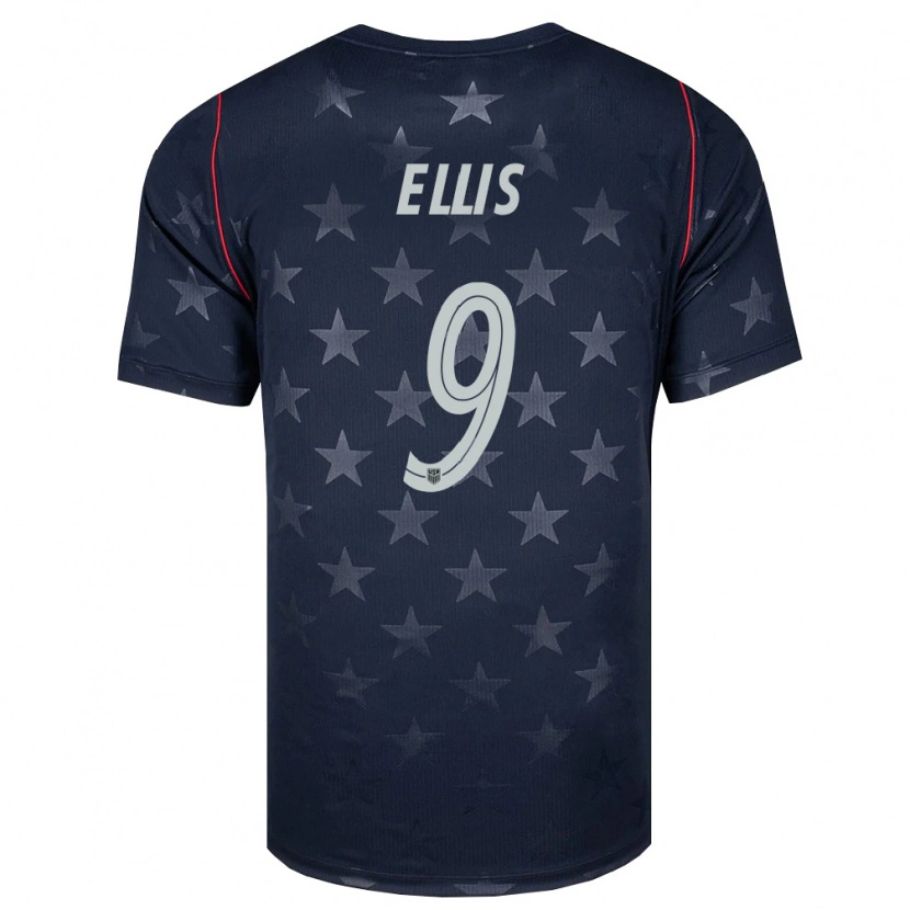 Danxen Hombre Camiseta Estados Unidos Justin Ellis #9 Negro Blanco Rojo 2ª Equipación 26-28 La Camisa