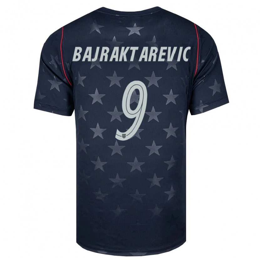Danxen Hombre Camiseta Estados Unidos Esmir Bajraktarevic #9 Negro Blanco Rojo 2ª Equipación 26-28 La Camisa