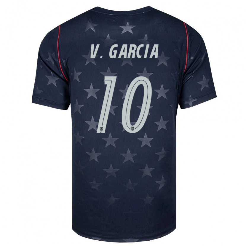 Danxen Hombre Camiseta Estados Unidos Vinny Garcia #10 Negro Blanco Rojo 2ª Equipación 26-28 La Camisa