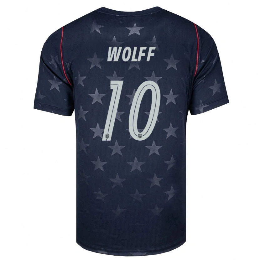 Danxen Hombre Camiseta Estados Unidos Owen Wolff #10 Negro Blanco Rojo 2ª Equipación 26-28 La Camisa