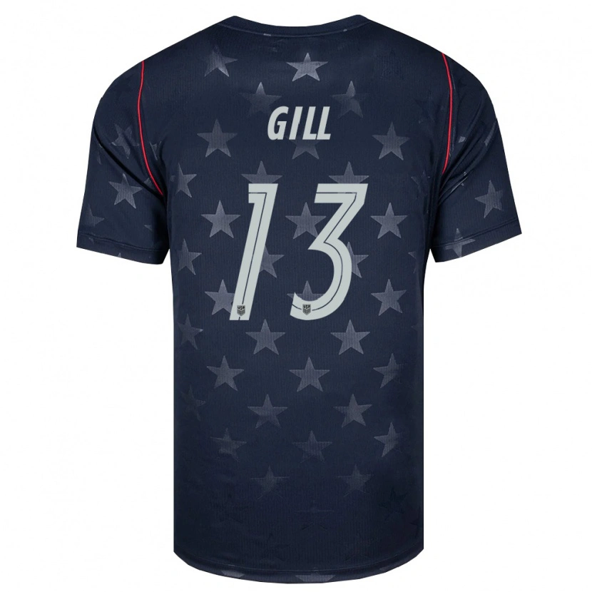 Danxen Hombre Camiseta Estados Unidos Adrian Gill #13 Negro Blanco Rojo 2ª Equipación 26-28 La Camisa