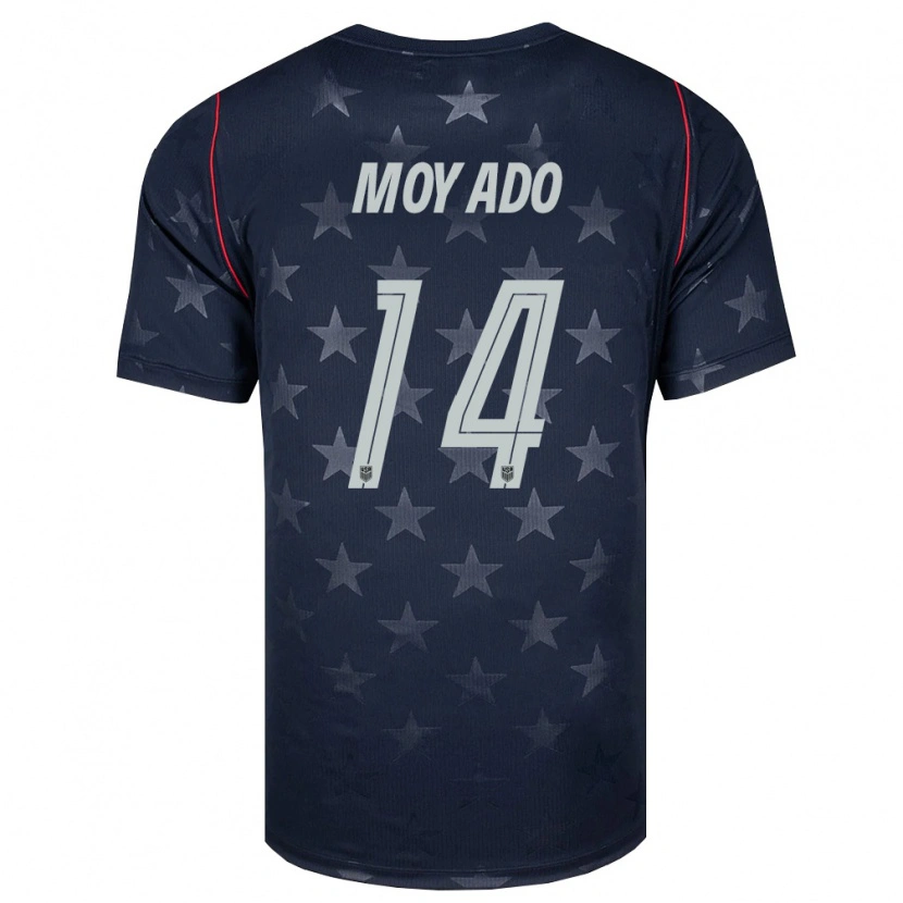 Danxen Hombre Camiseta Estados Unidos Bryan Moyado #14 Negro Blanco Rojo 2ª Equipación 26-28 La Camisa