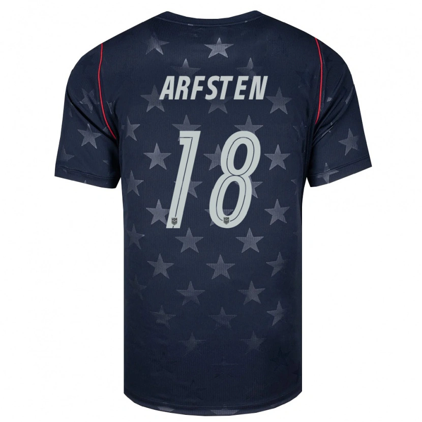 Danxen Hombre Camiseta Estados Unidos Max Arfsten #18 Negro Blanco Rojo 2ª Equipación 26-28 La Camisa