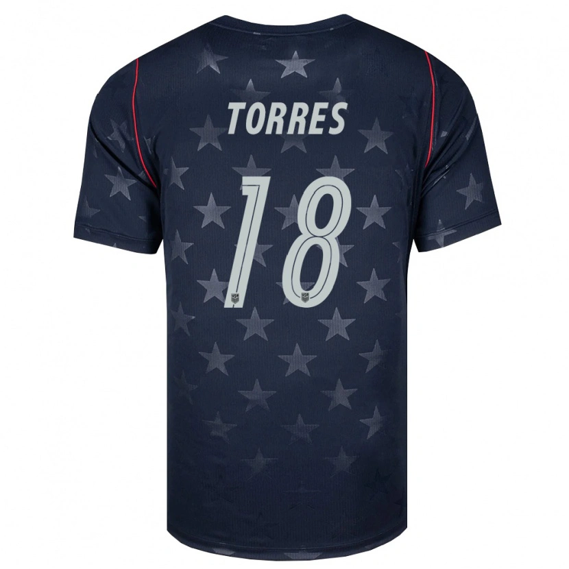 Danxen Hombre Camiseta Estados Unidos Ervin Torres #18 Negro Blanco Rojo 2ª Equipación 26-28 La Camisa