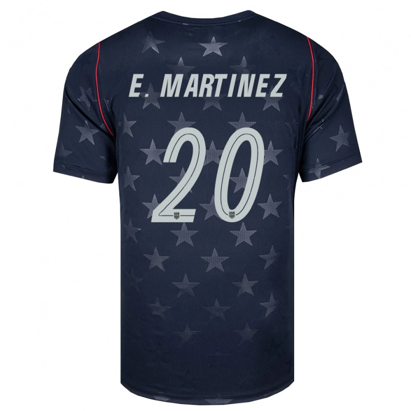 Danxen Hombre Camiseta Estados Unidos Enrique Martinez #20 Negro Blanco Rojo 2ª Equipación 26-28 La Camisa